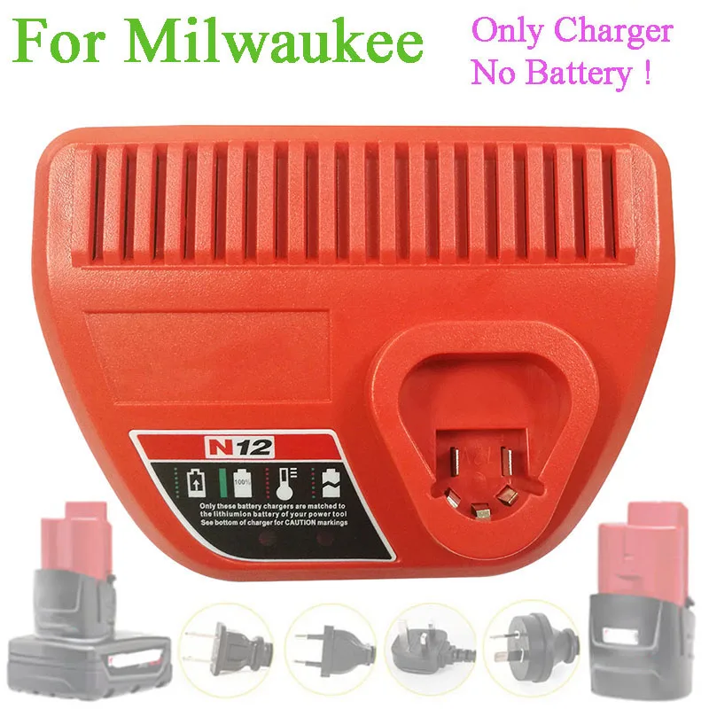 

N12 Lithium-ion Battery Charger For Milwaukee 10.8V 12V for M12 48-11-24xx Serise Li-ion Battery Electric Power Tool Accessory