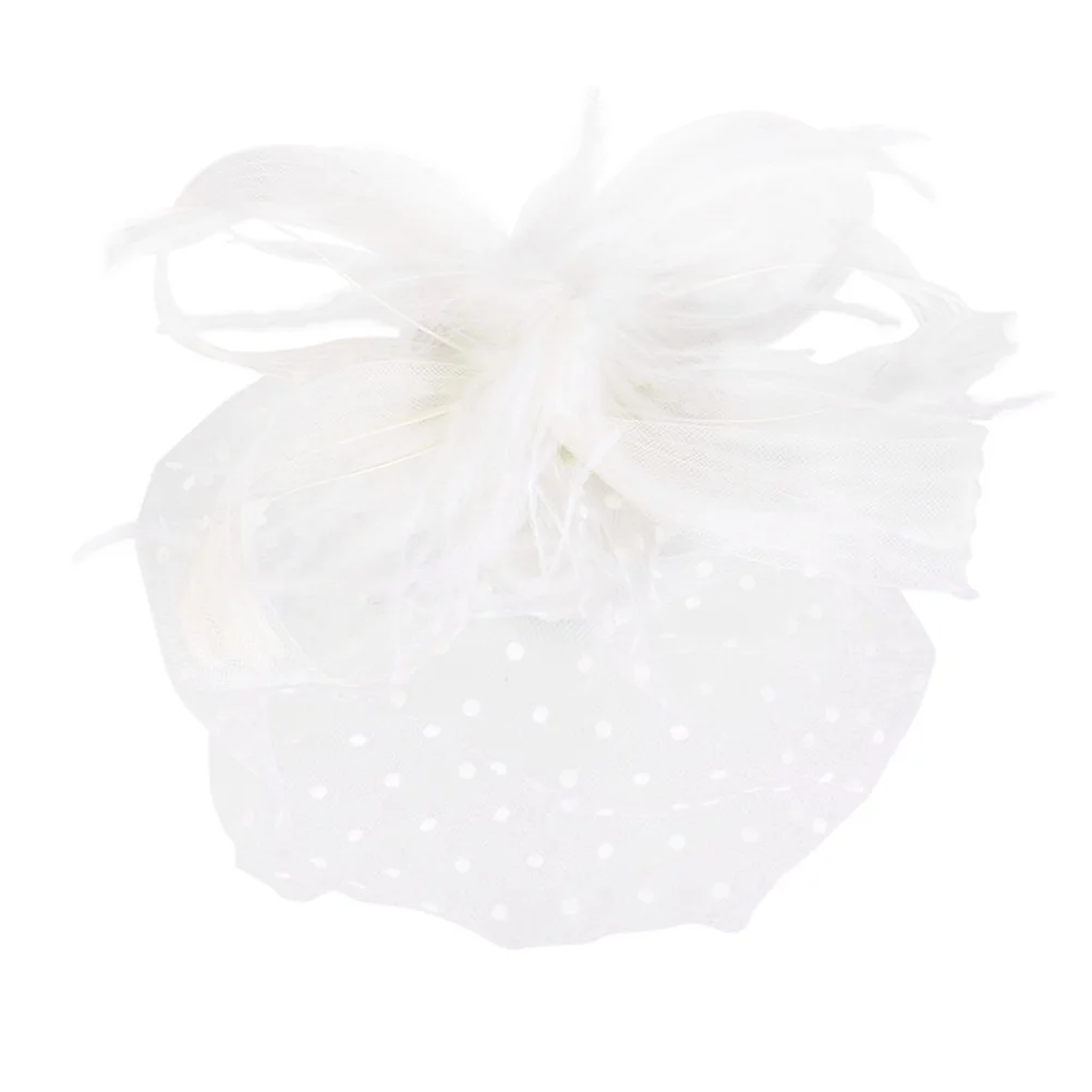 

Retro Style Bird Cage Mesh Bridal Face Veil Creamy White Elegant Fascinator Hair Clip for Wedding Prom Party Mesh Headwear