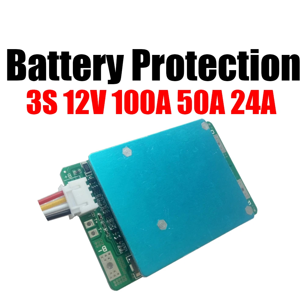 

3S 12V 100A 50A w/ Balance Li-ion Lipo Lithium Battery Protection Board W Balance Large Current 18650 BMS batteries Module