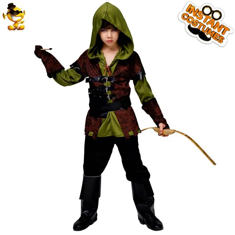 

Party Boy Hunter Hunter Costume Orgy Costume Kids Boys Halloween Rogue Archer Costume Black Elementary School Student attack