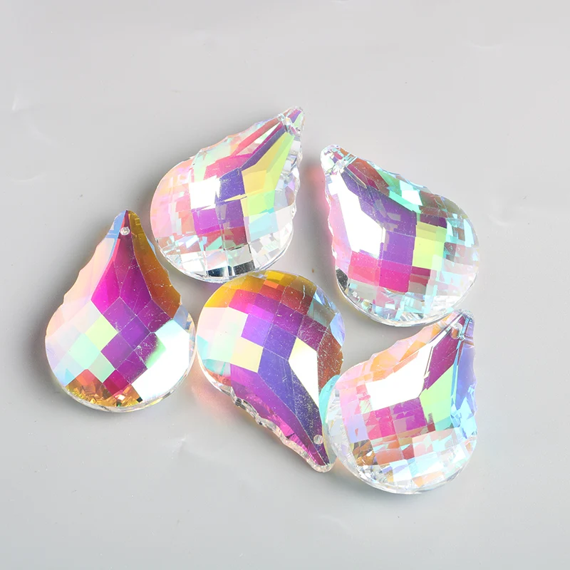 50mm Clear AB Crystal Teardrop Prisms 38mm Chandelier Lamp Prism Parts Hanging drop Pendant Suncatcher Rainbow Maker