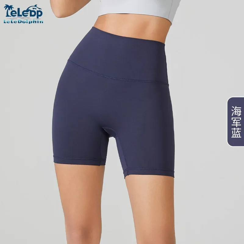 LeLeDolphin Lycra One Size Yoga Pants High Waist Peach Hip Lift High Elastic Fitness Yoga Shorts Clothes Sports Tight Gym Shorts