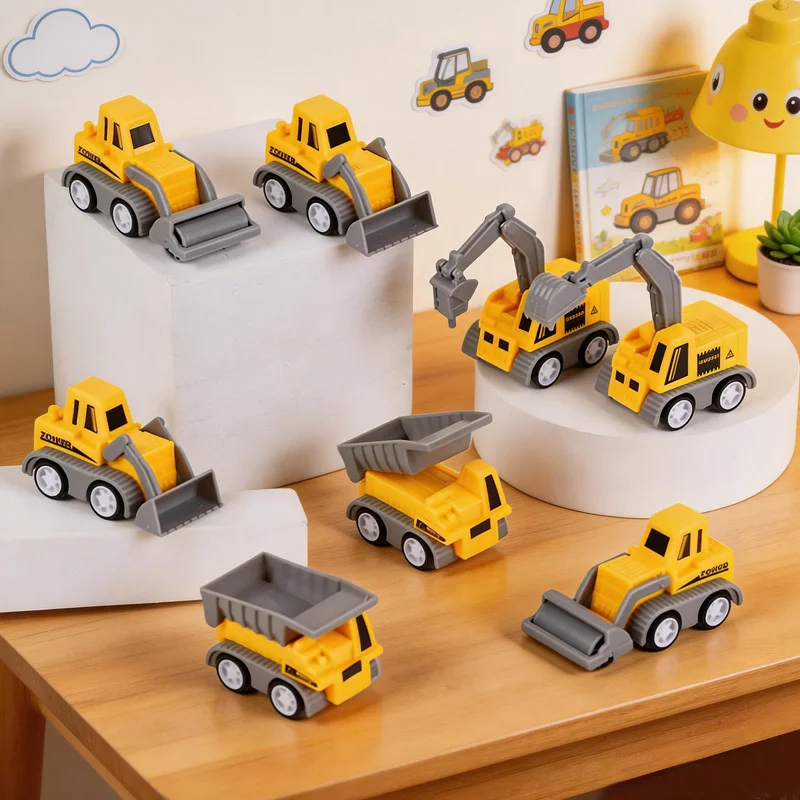 10/20 Piezas Lindos Mini Vehículos de Ingeniería Excavadora de Juguete con Función de Retroceso para Fiestas Temáticas de Construcción, Recuerdos de Fiesta de Cumpleaños, Rellenos de Piñata