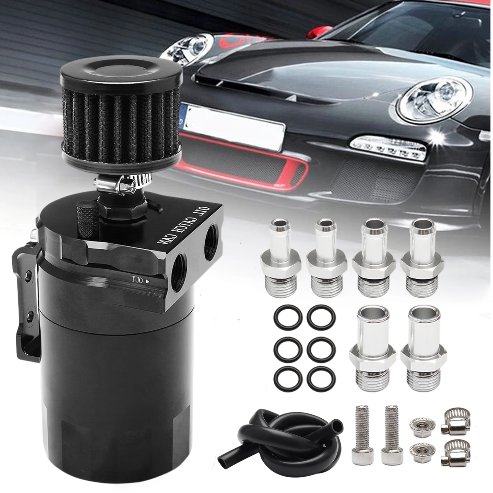 

Automobile modification aluminum alloy universal oil pot 300ML oil pot with air filter