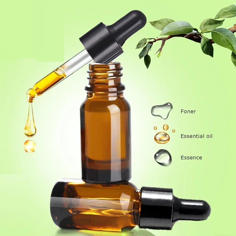 5Pcs Portable 5ml-100ml Empty Glass Essential Oils Dropper Bottles Mini Tincture Vials Travel Sample Container For Aromatherapy