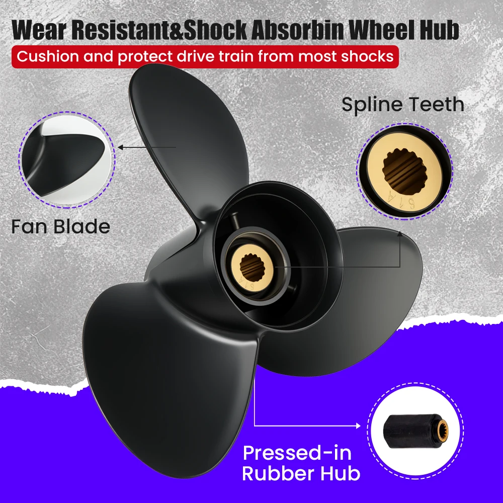 For Yamaha Outboard Propeller 150hp 160hp 170hp 180hp 190-300hp  15x17 Boat Aluminum  Screw 3 Blade 15 Spline Marine Engine