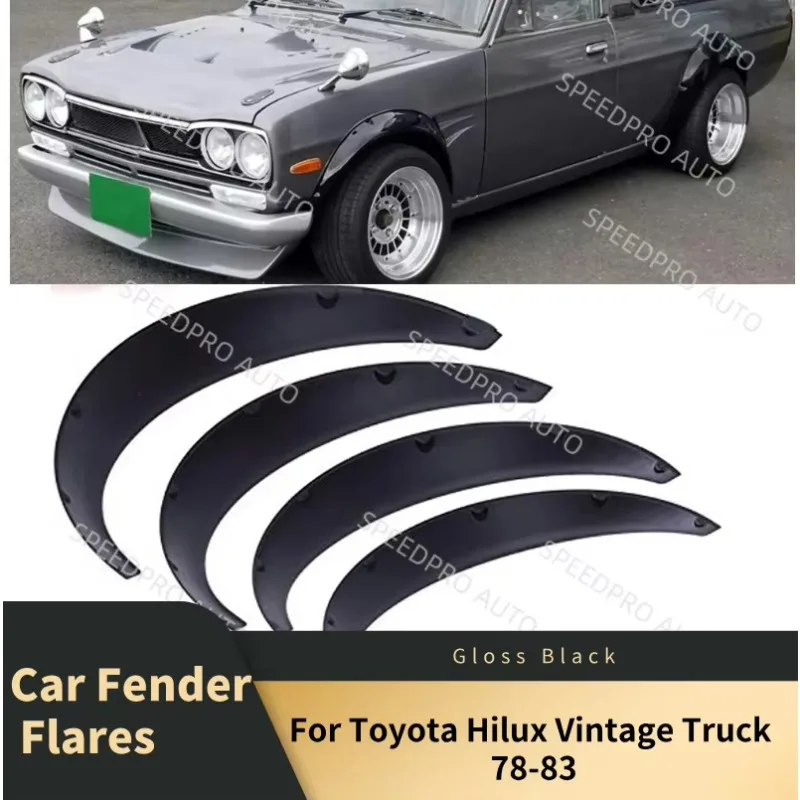 

Автомобильные расширители крыльев для T0yota Hilux Vintage Truck 78-83, очень широкий комплект кузова, арки с низкими колесами, защита от брызг, брызговики