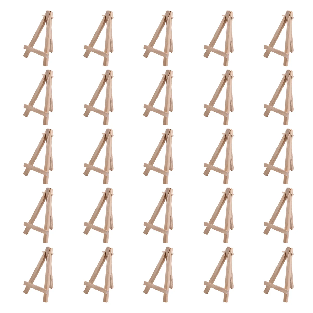 ABQR 25 Pieces of Mini 5 Inch Wooden Easel. Business Cards, Display Photos, Small Canvases, Classroom DIY Arts and Crafts