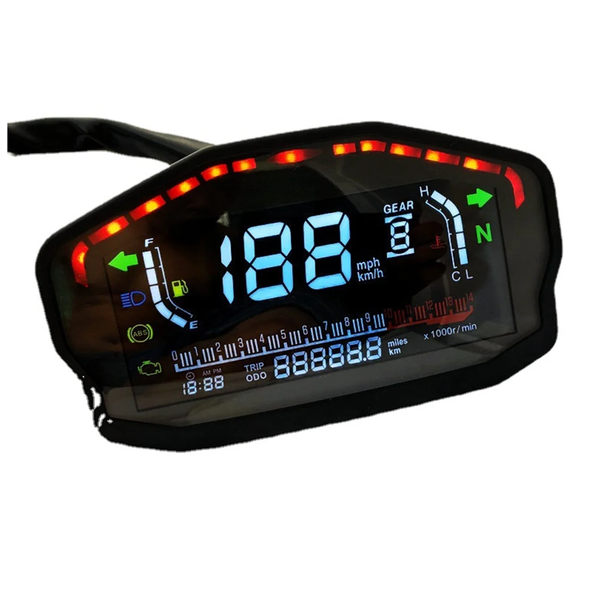 

Digital Motorcycle Speedometer LED Dashboard RPM for Honda Ducati Kawasaki