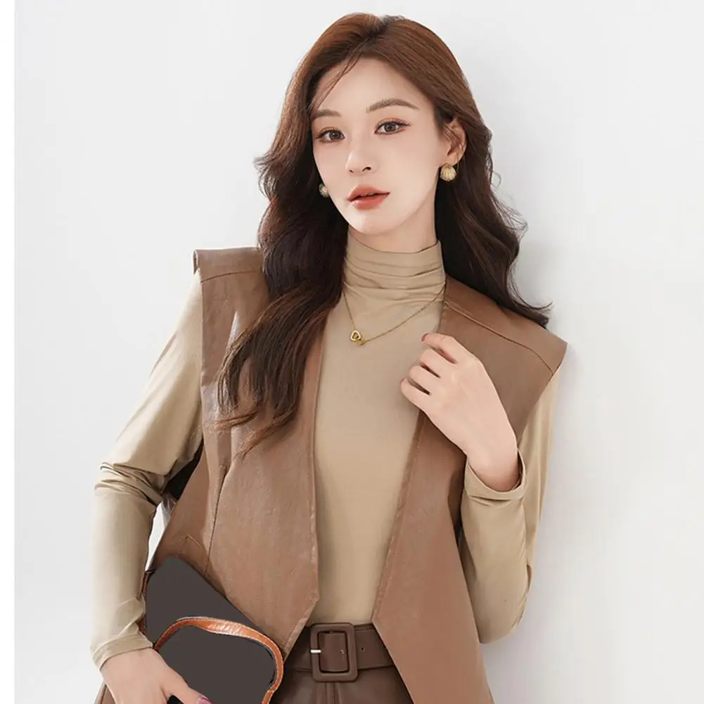 Long Sleeve Blouse Women's Slim Fit Long Sleeve High Collar Pullover Blouse Lightweight Stretchy Casual Top for Bottoming