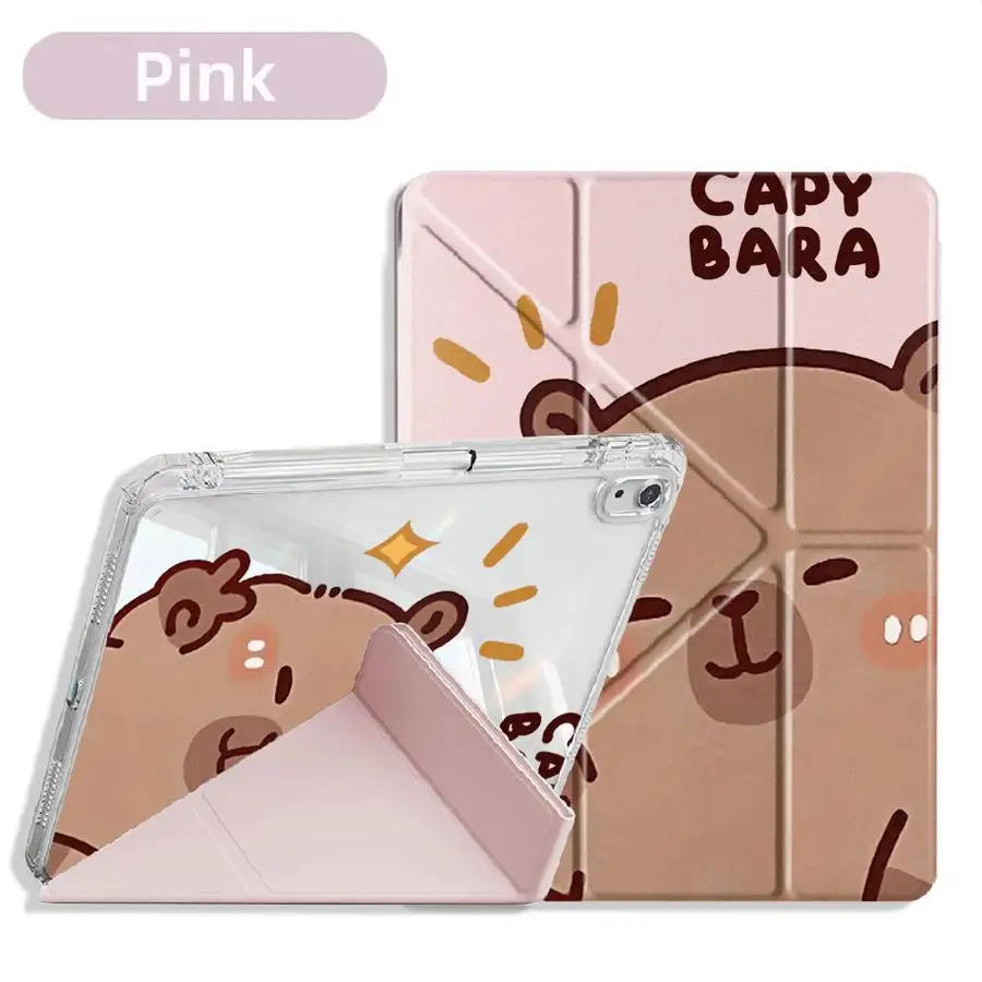 Cute Star Capybara Holder Cover Tablet Case For iPad 11th 10th 9th 8th 7th 12.9inch Pro 2025 Mini 6 7 Air 4 5 M3 M2 M4 11inch