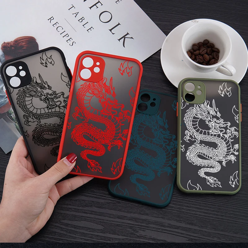 Unique Aesthetic Design Red Dragon Phone Case For IPhone 15 14 12 11 13 Pro Max X XS XR 7 8Plus Mini Soft Bumper Hard Back Cover