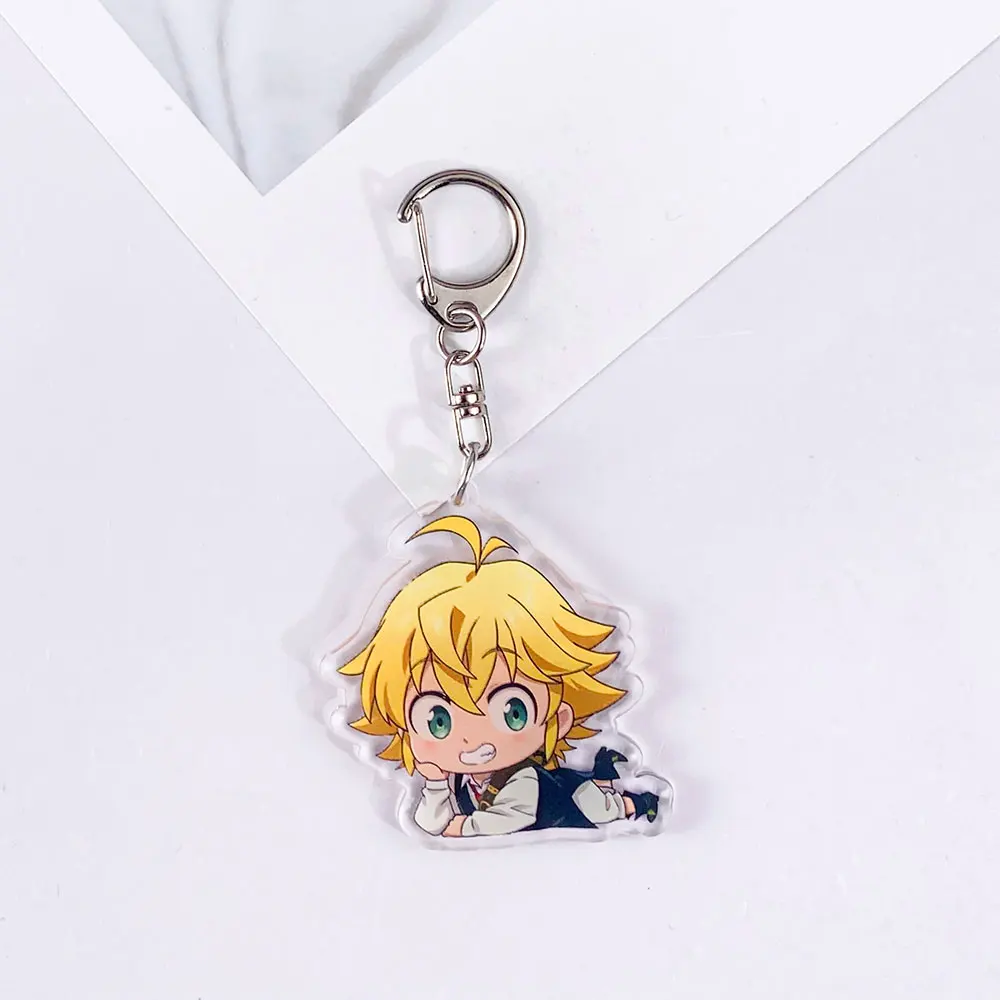 1/8Pcs Anime The Seven Deadly Sins Acrylic Keychain Accessories Cute Bag Charm Funny Backpack Pendant Key Ring Gifts For Friends