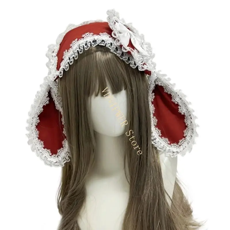 adorkable Rabbits Lace Headpiece for Pross Hirtbands Hairbands Fun head easter hair for children d08e