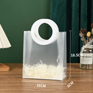 10 pçs sacos de presente saco de embalagem de pvc com alça acessórios de casamento festival lembrança festa presente embalagem de presente armazenamento em casa 8 principais vendas bolsas vinil - №3