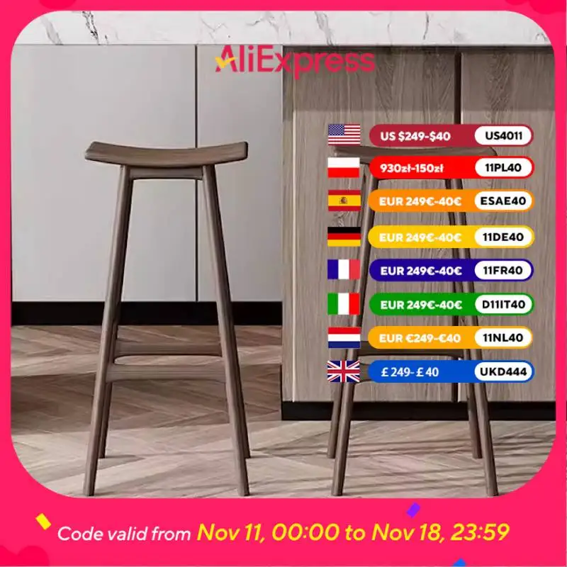 

Japan Decorative Piece Bar Chair Back Support High Home Foldable Barstool Bar Chair Counter Stools Taburete Cocina Furniture