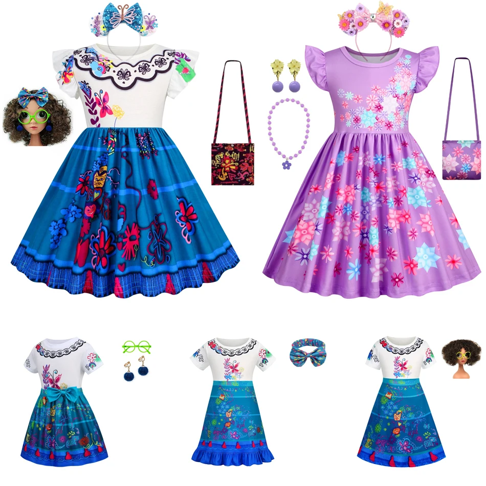 Girls Dress Encanto Fancy Dresses for Carnival Halloween Princess Dress