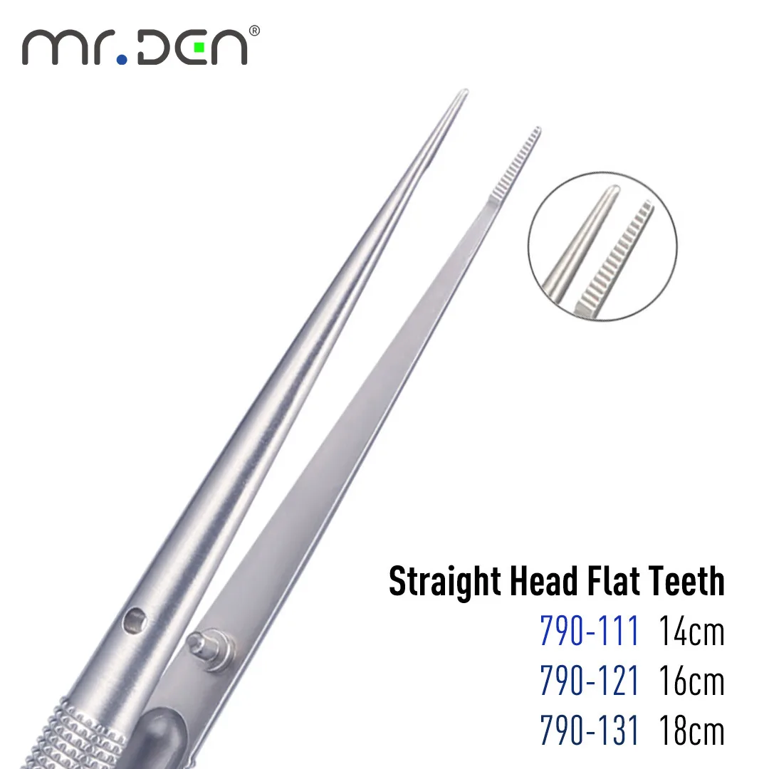 TIANTIAN Precision Dental Microsurgical Instruments Straight Elbow Microforceps Ultrafine Suture Tooth Grip