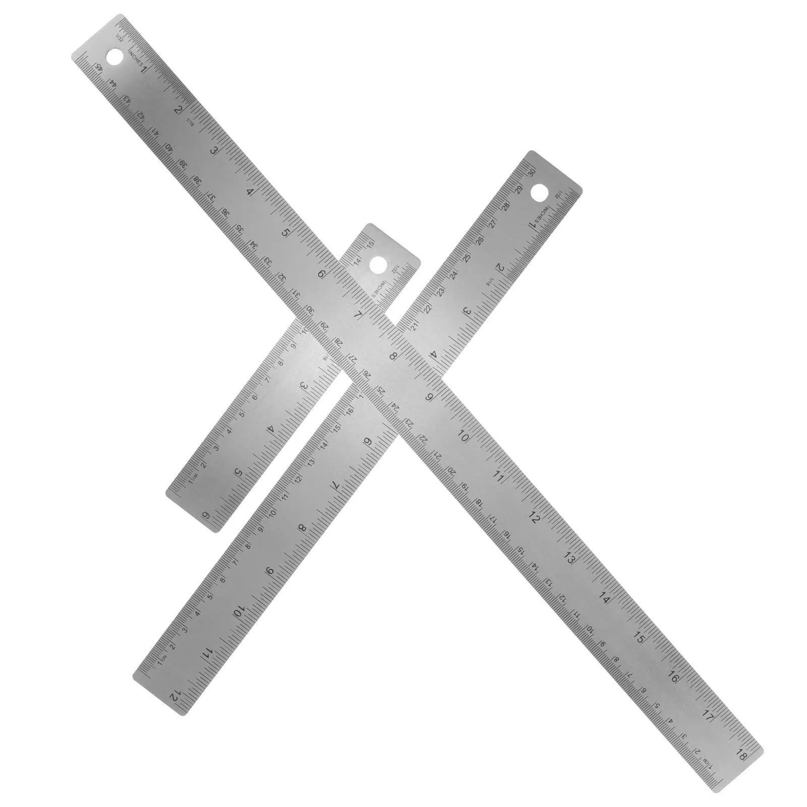 1 Set Stainless Steel Ruler 30Cm Graduated Metric Measuring Tool For Drawing Architecture Engineering Students School Office