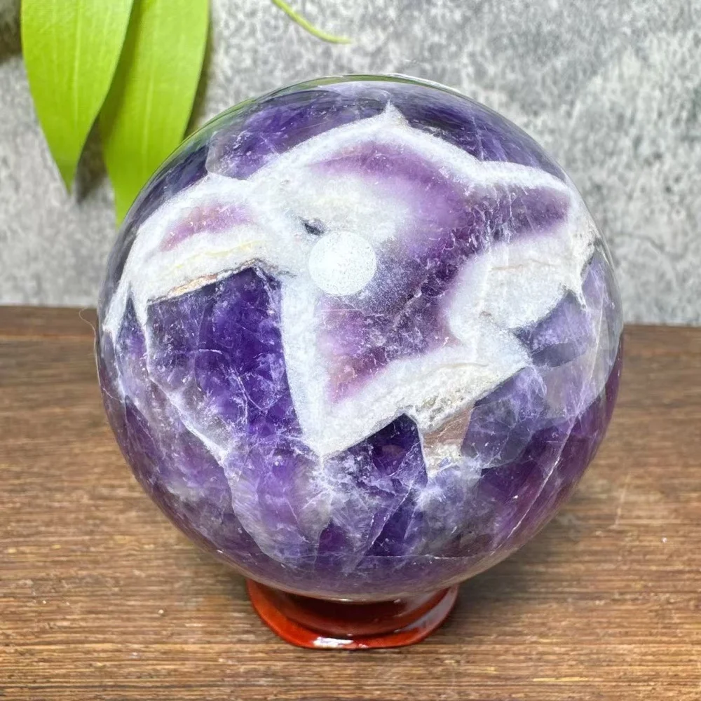 Natural Dream Amethyst Ball Polished Globe Reiki Healing Stone Home Decoration Exquisite Gifts Souvenirs Gift