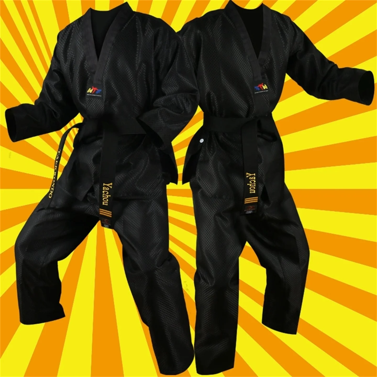 Dragon Embroidery Black Coach Dobok Taekwondo Uniform Adult And Kids Professional Teacher Master Training Suit