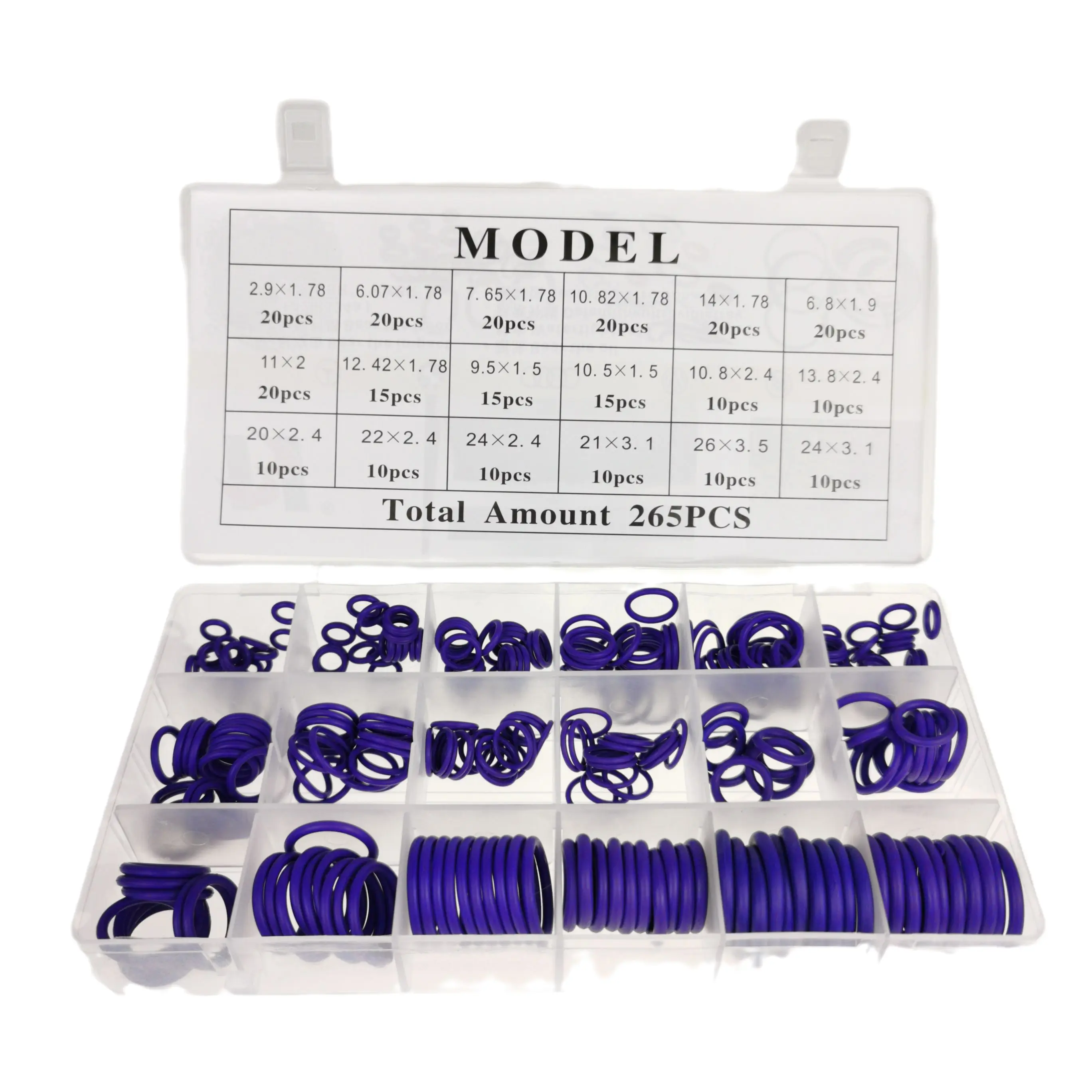 265pcs 18 Größen Universal Auto Klimaanlage hnbr o Ringe Autore parat ur Werkzeuge Kompressor Gummiringe Dicht mittel Autozubehör