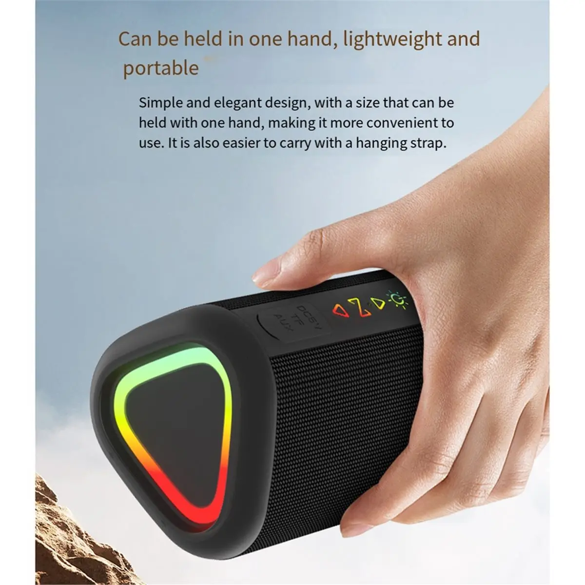 

Портативная беспроводная Bluetooth-колонка BABQ, стереозвук, RGB-подсветка, TWS-сопряжение, водонепроницаемый дизайн для использования на улице.