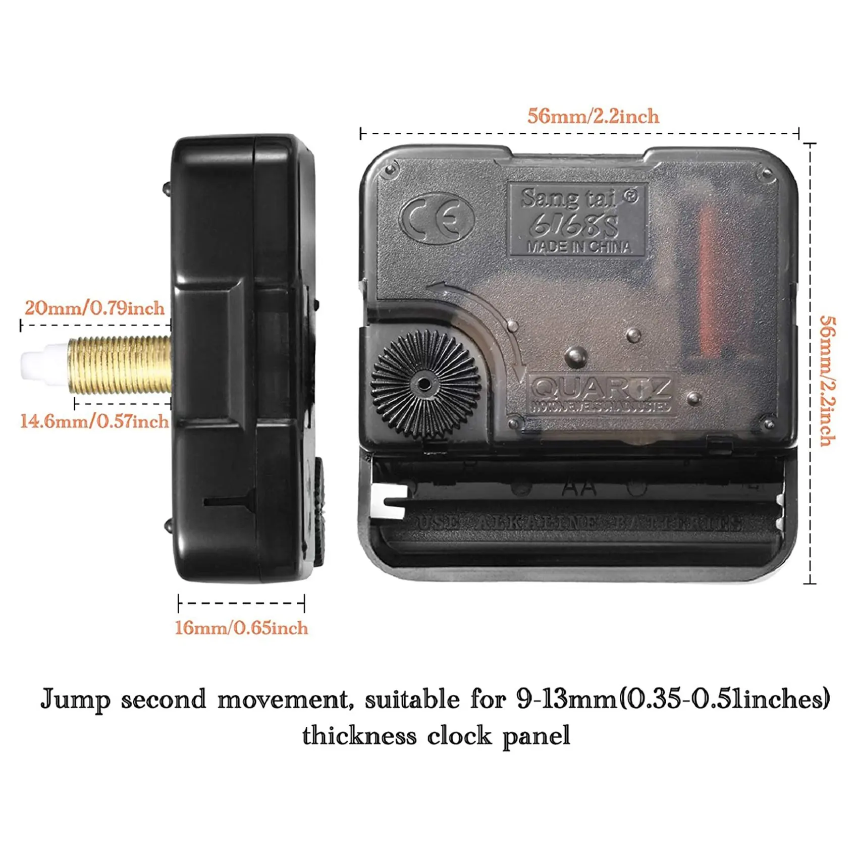 2 шт. 20 мм механизм часов, кварцевый механизм для самостоятельного изготовления часов с 5 золотыми парами стрелок, запчасти для ремонта часов, замена