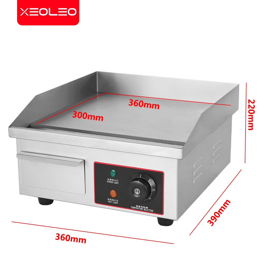 XEOLEO Electric Teppanyaki Hand Cake Machine Grilled Squid/Tofu/Spike Potato Flat Plate Kitchen Cuisine Food Processor