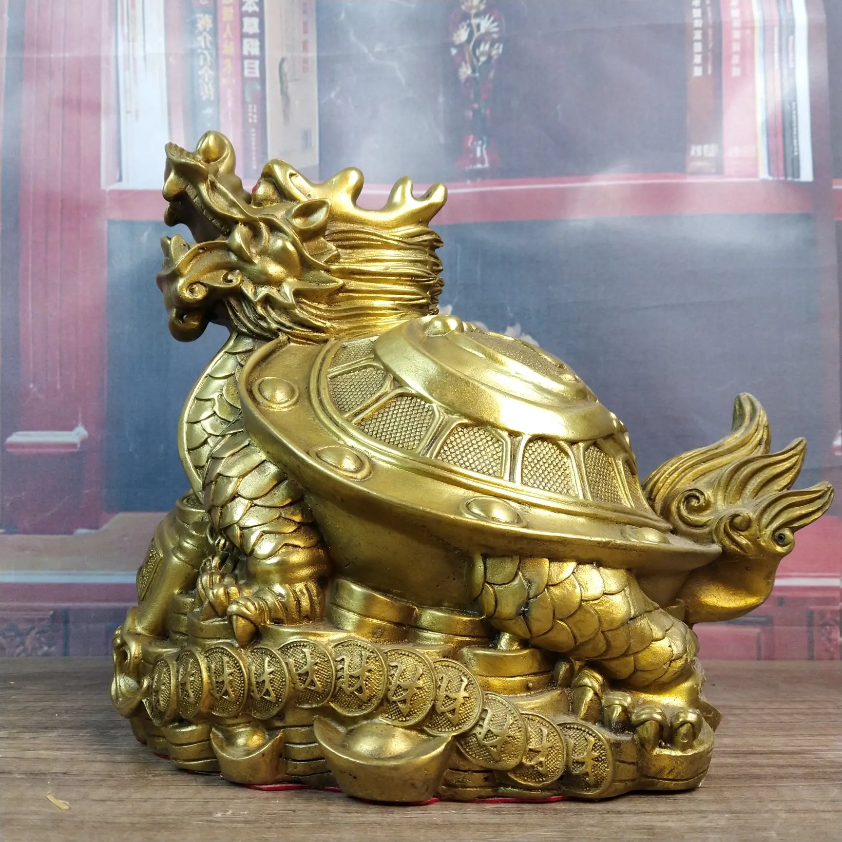 

Brass Dragon Turtle Decoration Chinese style Nafu Blessing Home, Living Room, Office Desktop Crafts, Wealth Gathering Decoration