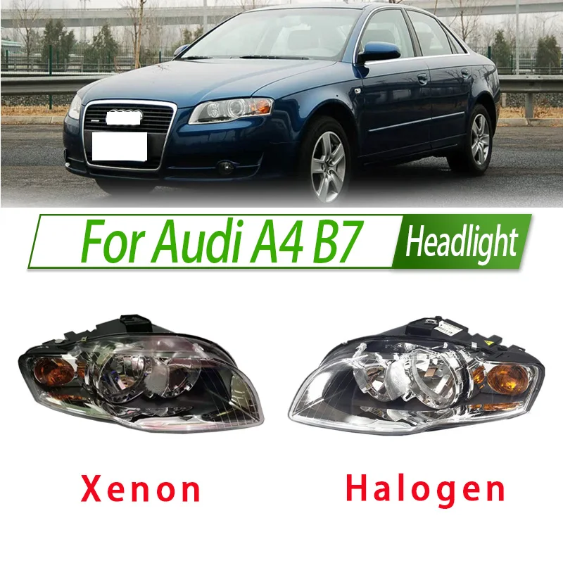 

Для Audi A4 B7 галогенная фара в сборе в стиле OEM, цоколь для передней фары, замена Plug & Play