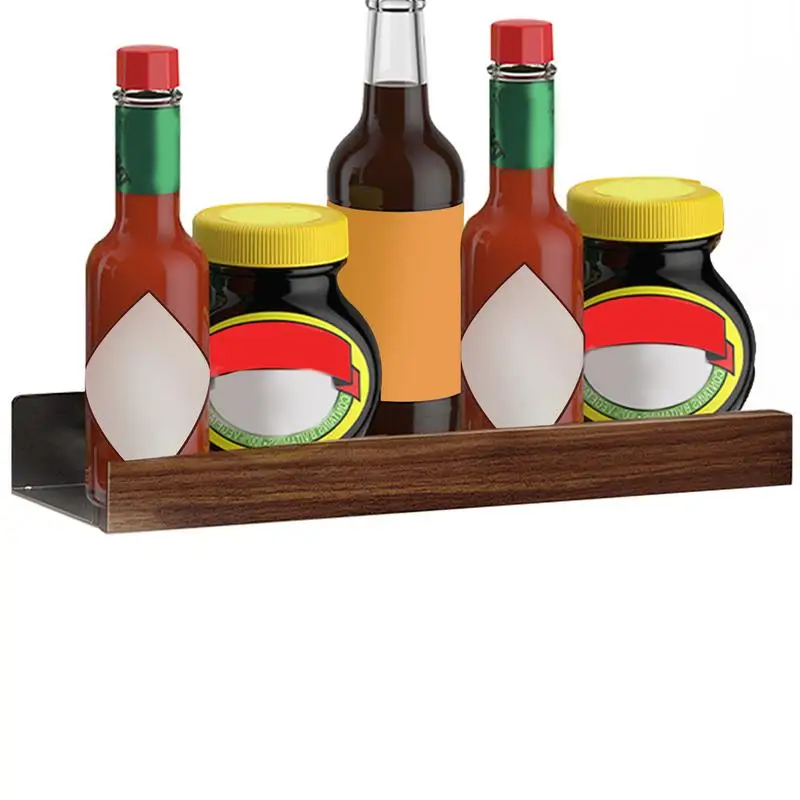 

Настенные полки из орехового дерева для ванной комнаты, плавающая полка для ванной комнаты из орехового дерева, органайзер с каймой, держатель для шампуня и геля для душа