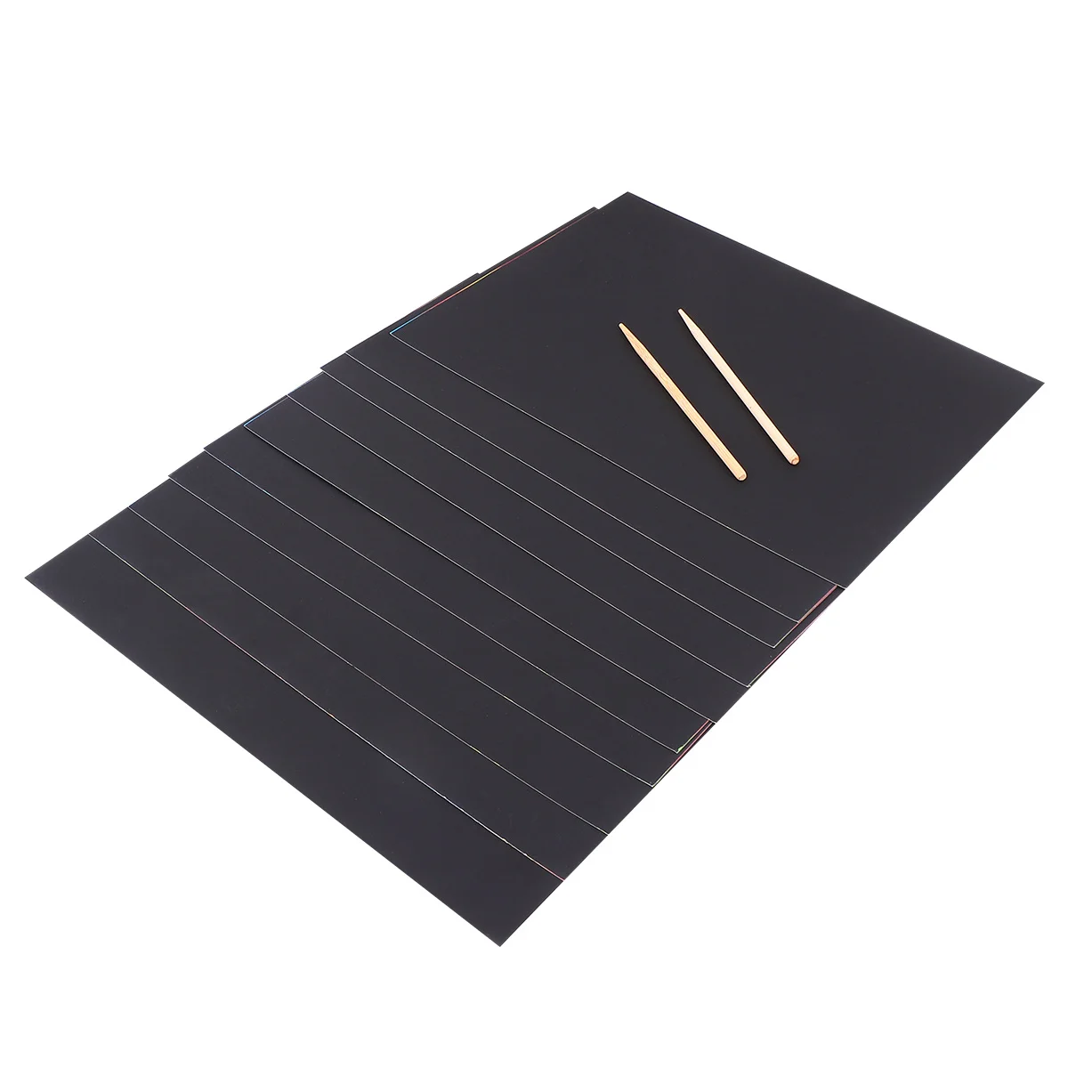 10pcs Eco-Friendly Scratch Drawing Papers Black Creative Diy Art Set For Ideal School Painting Projects Scratch Off Notes