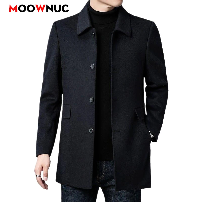 

Men's Autumn Trench Coat Men's Wear Woollen Coat Men Clothing Woolen Overcoat Male Autumn Winter Warm Long Jacket New Thick