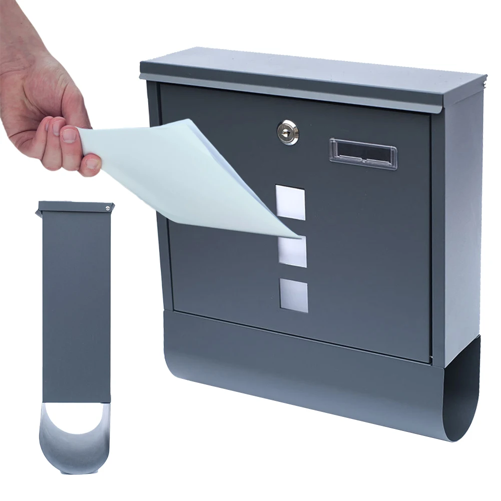 Residential Mailbox with Secure Key Lock Lockable Mailbox Large Capacity Heavy Duty Mailbox for Home Garden Service