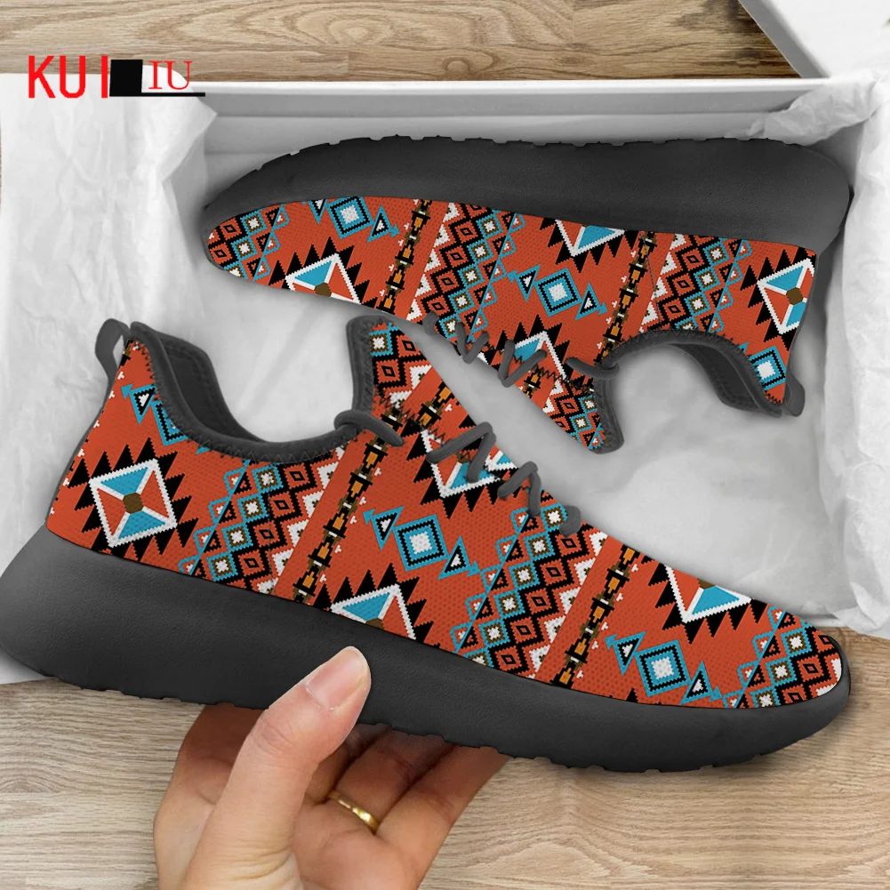 

KUILIU Retro Ethnic Tribal Men Women 3D Print Shoes Breathable Mesh Knitting Sneakers 2021 New Outdoor Casual Sport Footwear