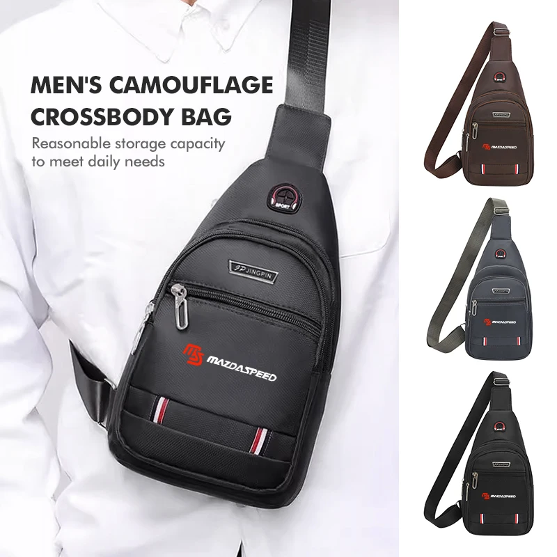 For Mazda Men Chest Bag Shoulder Body Bag Oxford Side Sling Crossbody Bag Atenza Demio CX3 CX5 CX7 CX30 MX3 MX5 Speed MPE MS