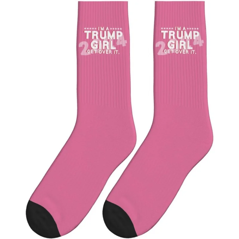 

I am a Trump girl overcoming it. 2024 short socks women's sports mid calf short socks support presidential campaign vote