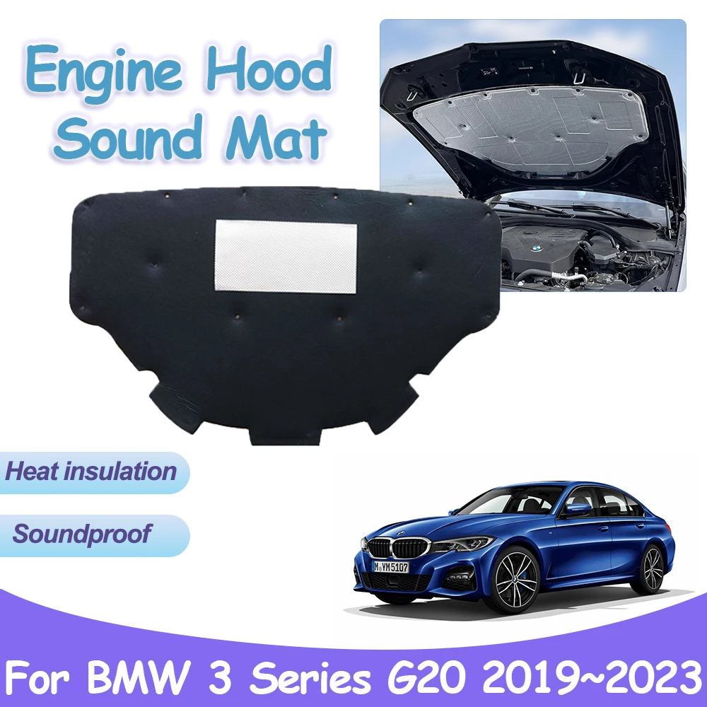 

for BMW 3 Series G20 318i 320e 2019~2023 Engine Hood Pad Front Heat Sound Insulation Cotton Cover Soundproof Interior Accessorie