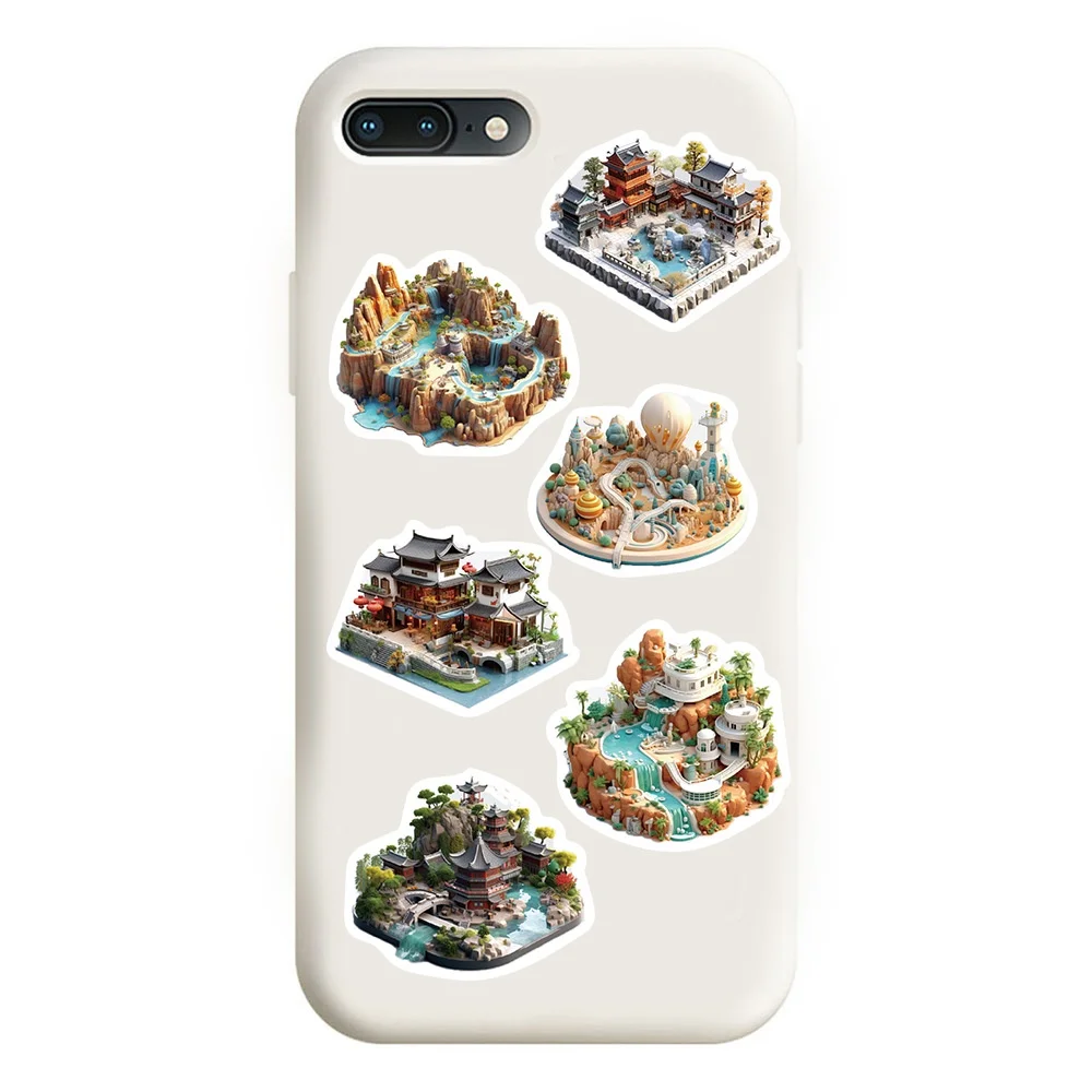 50 قطعة الكرتون ثلاثية الأبعاد العالم الصغير ملصقات الفن للأمتعة جراب هاتف المحمول دفتر الشارات الاطفال هدية BulingBulingStickers مخزن #5