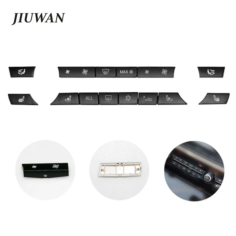 1 Set AC Switch Button Keys Heater Caps Repair Kit Panel Cover Fit For BMW 5/7 Series E28 E34 E39 F11 F12 E23 E32