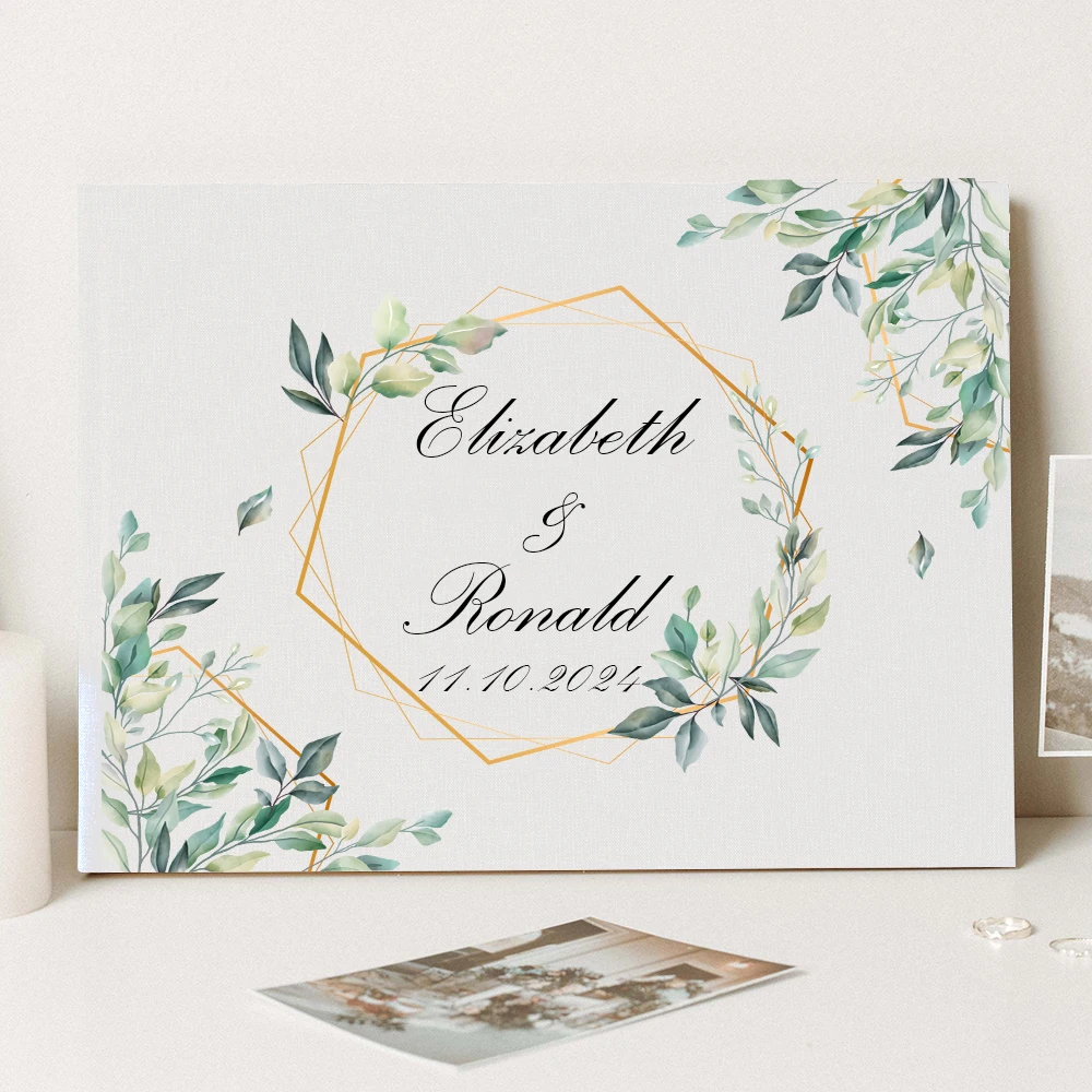 Personalized White Wedding Guestbook, Custom Guestbook, Engagement Reception Autograph Book, Wedding Anniversary, Bridal Shower