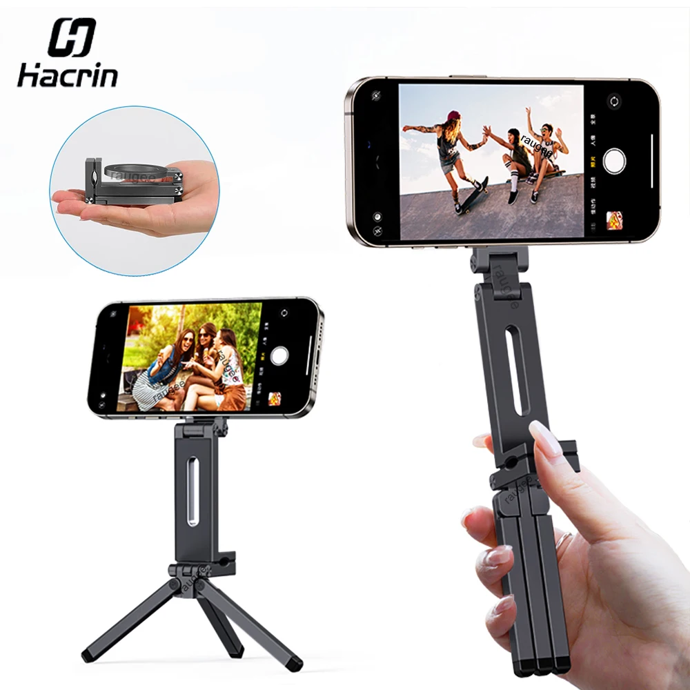 

Magnetic Phone Holder Travel Portable Foldable Stand for Cell Phone Multi Functional Live Streaming Tripod for Mobile Phone