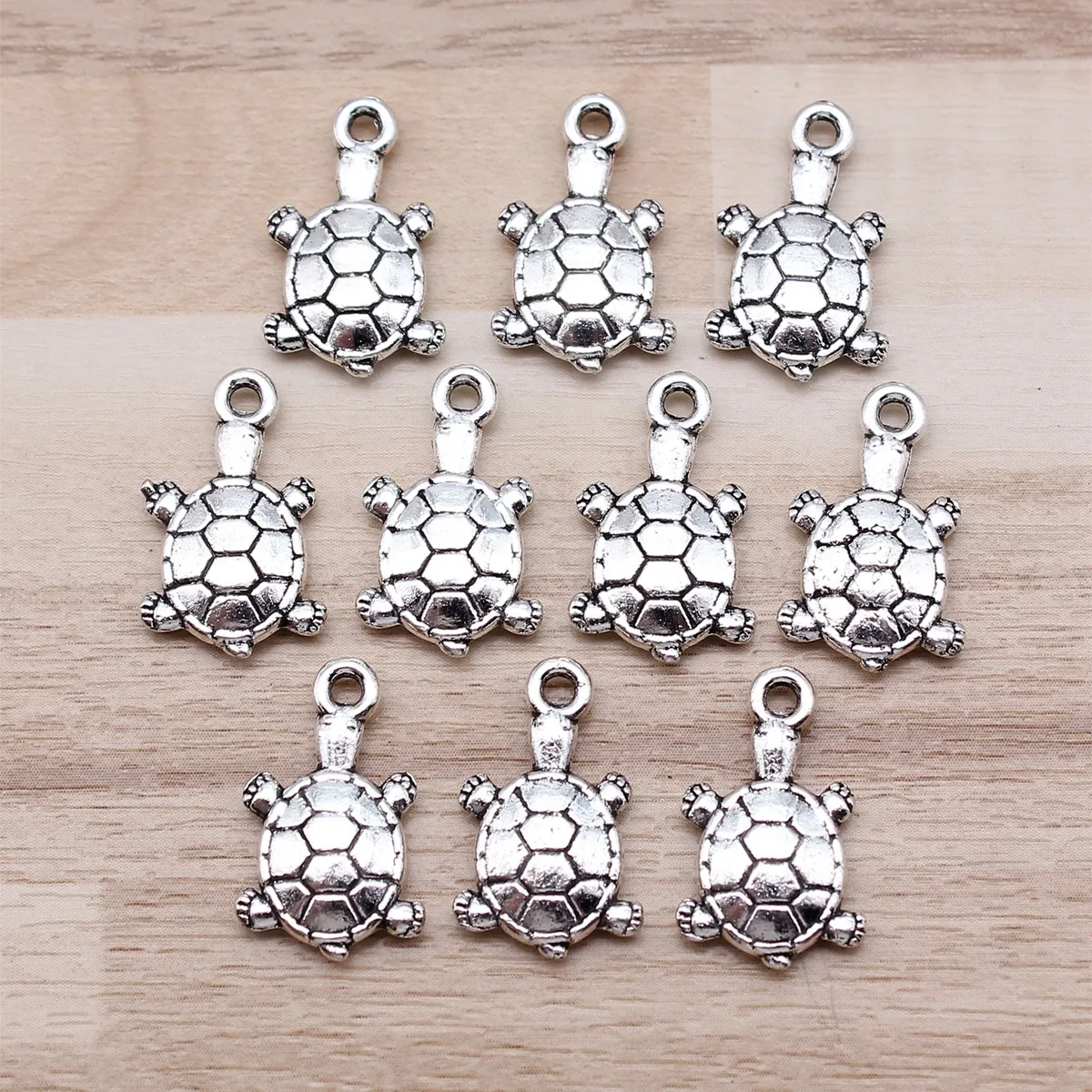 IFOCUS 10pcs/Lot Tortoise Charms For DIY Jewelry Making Zinc Alloy 18x11mm/0.71x0.43inch