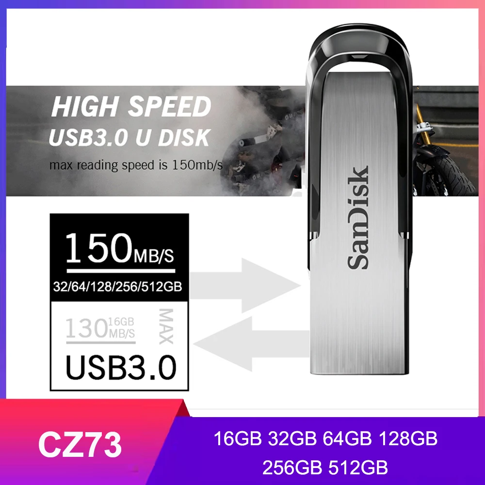 SANDISK Ultra Flair USB 3.0 Flash Drive Up To 150M/s Read 512G 256G 128G 64G mini Pen Drive high Speed USB 3.0 USB Stick 32G 16G