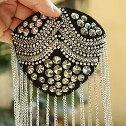 2pc/set vintage Beaded epaulette for nightblub clothes Punk retro epaulets DIY Fashion Badge Epaulets Shoulder Patches appliques