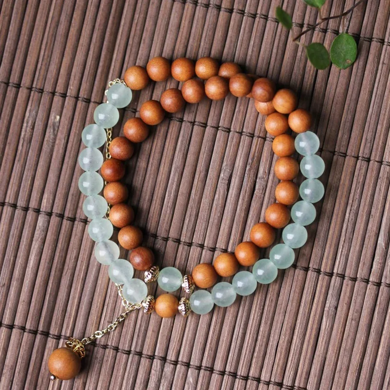 Barbie Sandalwood Buddha Bead Bracelet Wooden Double Loop Bracelet Women's Sandalwood Art Jewelry Gift Creative Handicraft