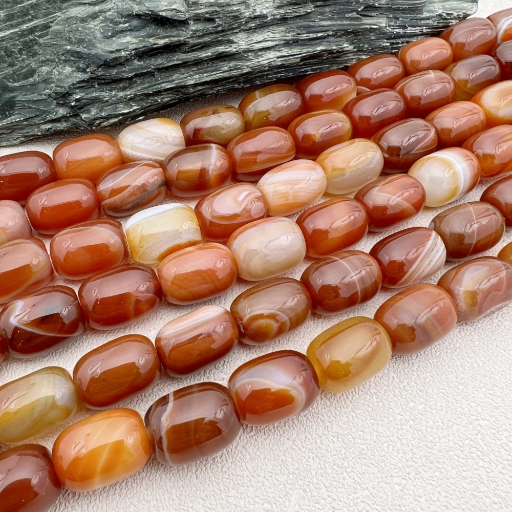 13x18MM 22PCS Large Natural Red Agates Barrel Nugget Beads For DIY Jewelry Making MY230923