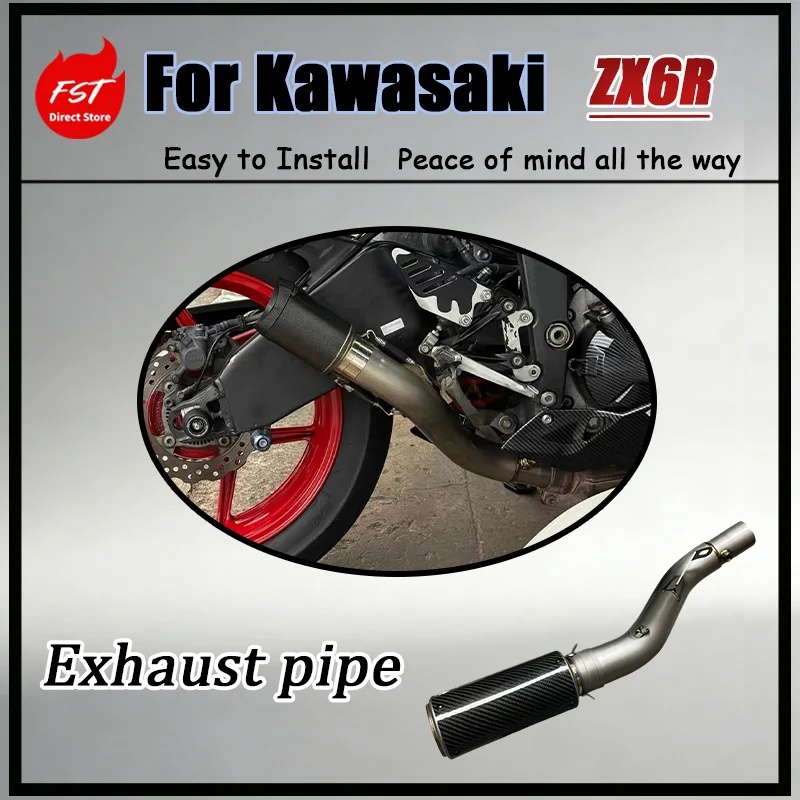 For Kawasaki ZX6R FST Titanium Tailpipe Exhaust System Lightweight Design Enhanced Cornering Race-Exclusive Development Program