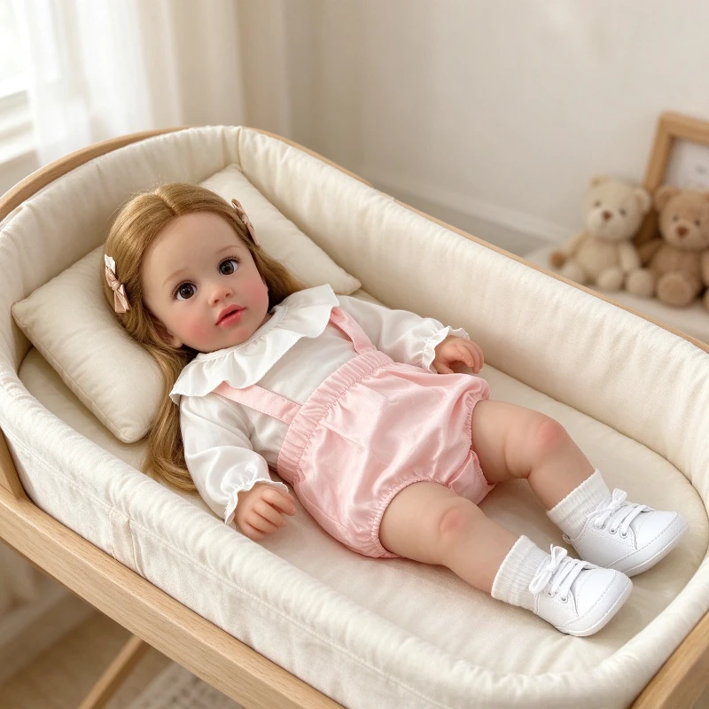 66cm Reborn Toddler Dolls Pippa Handmade Newborn Doll Girl 3D Painted Skin with Visible Veins Baby Pacifier Included